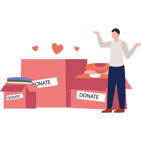 Man collecting donations  Illustration