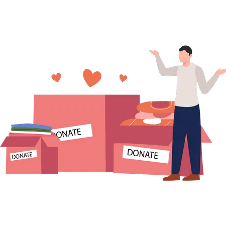 Man collecting donations  Illustration