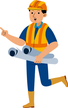 Man Construction Engineer  イラスト