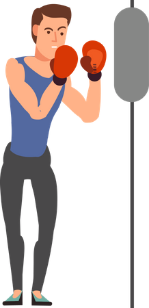 Man doing boxing  Illustration