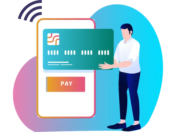 Man Doing Card Payment  Illustration