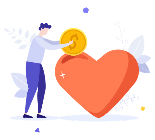 Man doing donation  Illustration