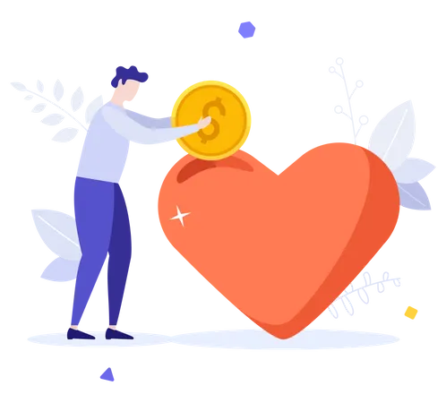 Man doing donation  Illustration