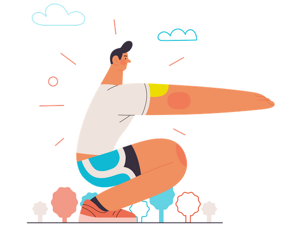 Man Doing Exercise  Illustration