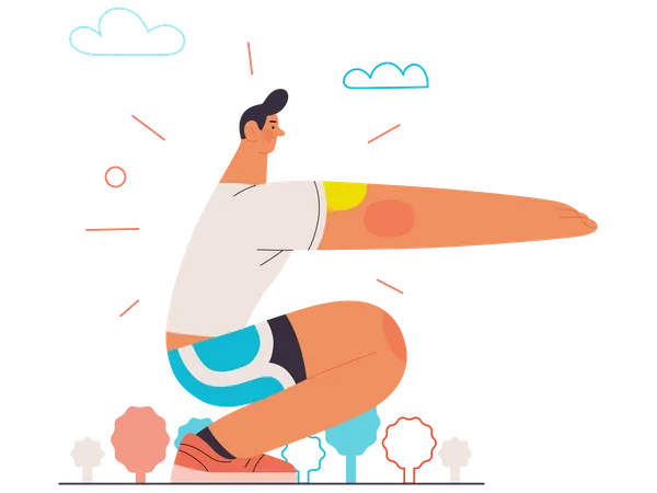 Man Doing Exercise  Illustration