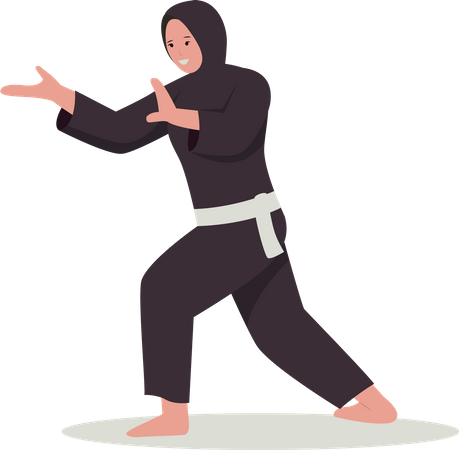 Man doing karate  イラスト