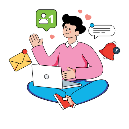 Man Doing Mail Marketing  Illustration