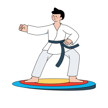 Man doing martial arts  Illustration