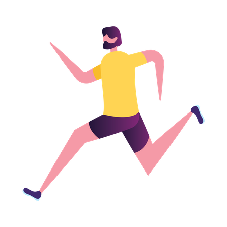 Man doing morning jogging  Illustration