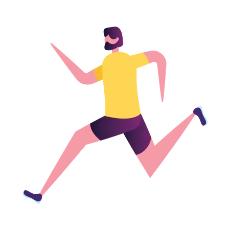 Man doing morning jogging  Illustration