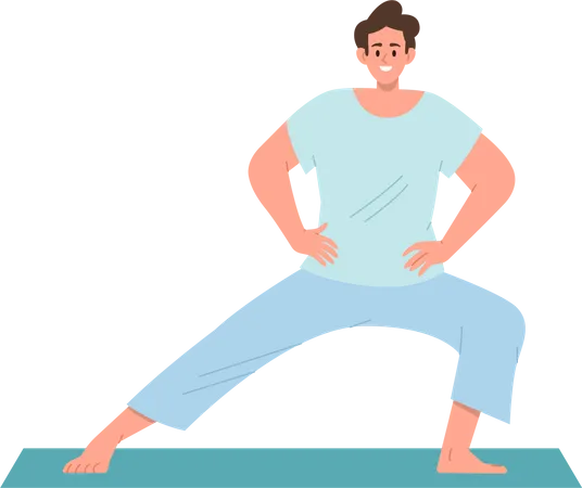 Man doing morning physical fitness  Illustration