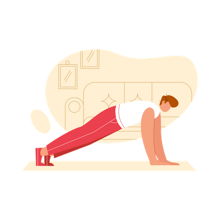 Man doing pushup  Illustration