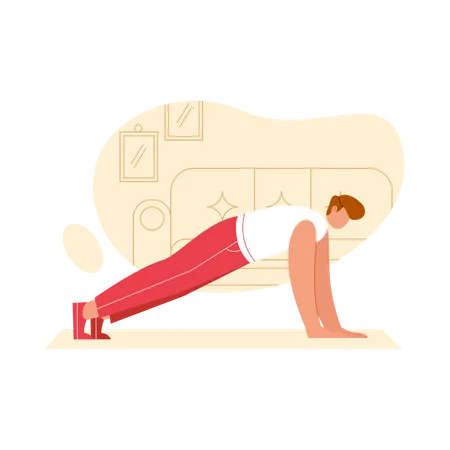 Man doing pushup  Illustration