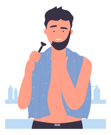 Man doing shaving  Illustration