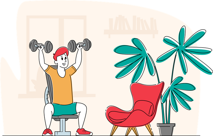 Man doing Shoulder Exercise  Illustration