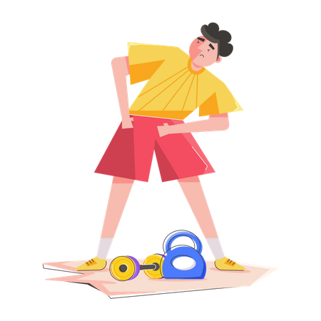 Man doing Stretching Exercise  イラスト