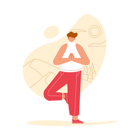 Man doing Yoga  Illustration