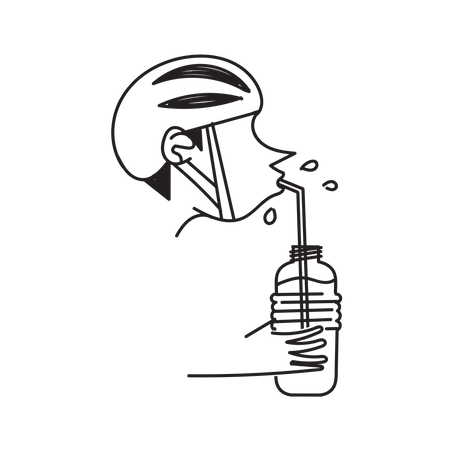 Man Drinking Water  Illustration