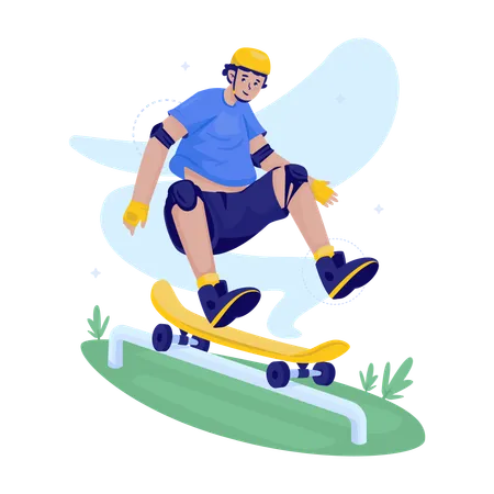 Man enjoying Skateboarding  Illustration