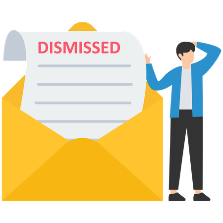 Man getting dismissed mail  Illustration