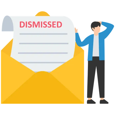 Man getting dismissed mail  Illustration