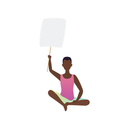 Man Holding Blank Placard  Illustration