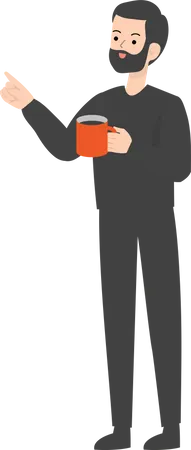 Man Holding Coffee  Illustration