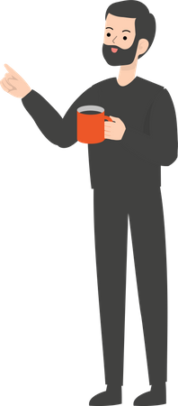 Man Holding Coffee  Illustration