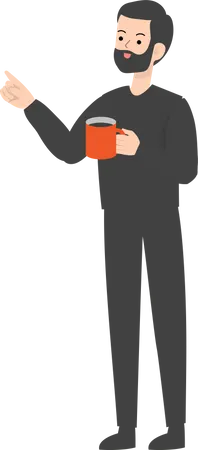 Man Holding Coffee  Illustration