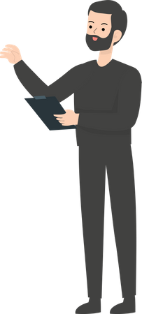 Man Holding Note  Illustration