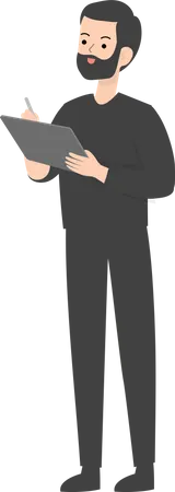 Man Holding Note  Illustration