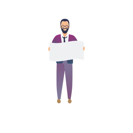 Man Holding Placard  Illustration