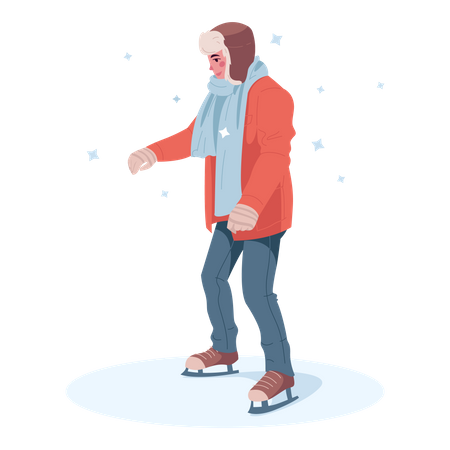 Man Ice skating  Illustration