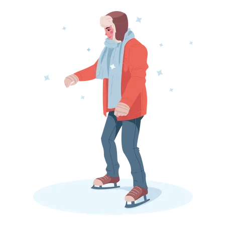 Man Ice skating  Illustration