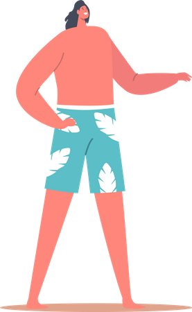 Man in swim wear  Illustration