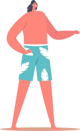 Man in swim wear  Illustration