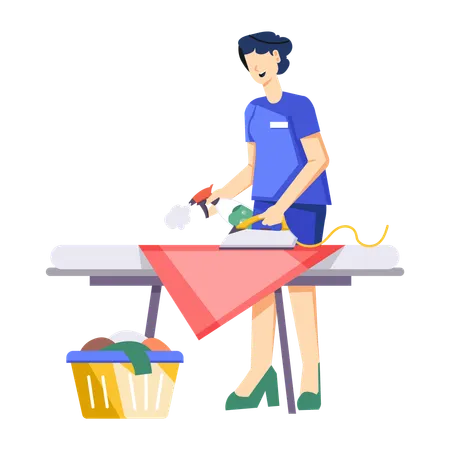 Man Ironing clothes  Illustration