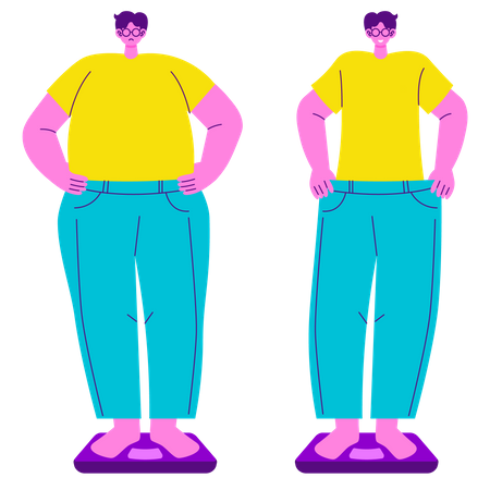 Man Losing weight  Illustration