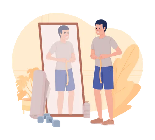 Man losing weight  Illustration