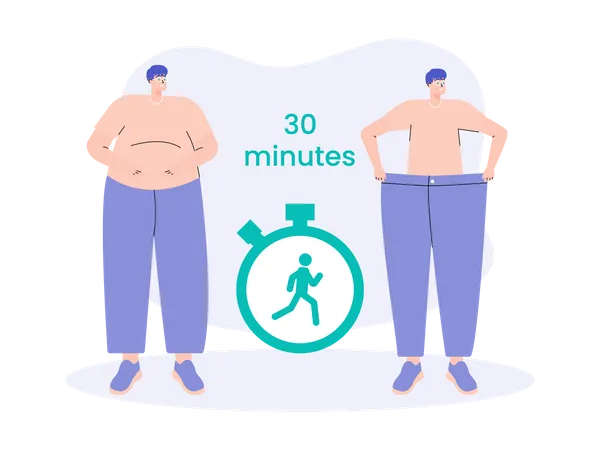 Man losing weight  Illustration