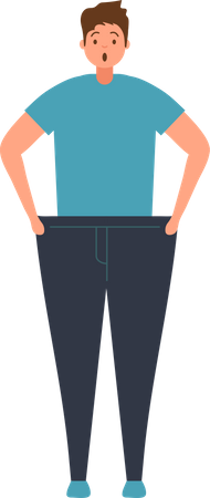 Man losing weight  Illustration