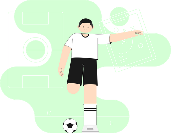 Man Playing Football  Illustration