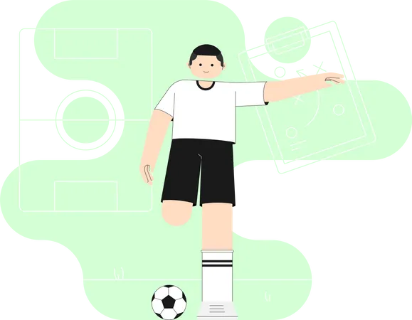 Man Playing Football  Illustration