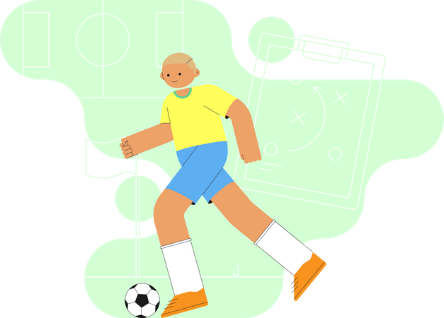 Man Playing Football  Illustration