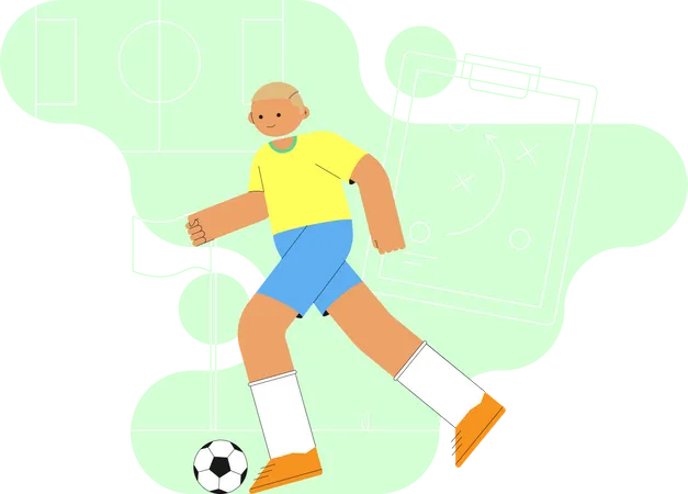 Man Playing Football  Illustration