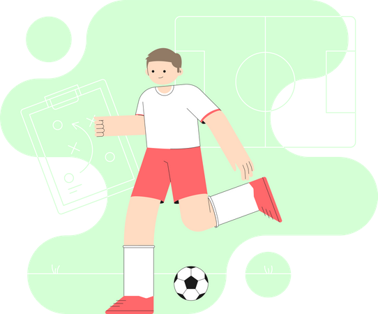 Man Playing Football  Illustration