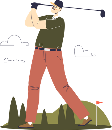 Man playing golf  Illustration