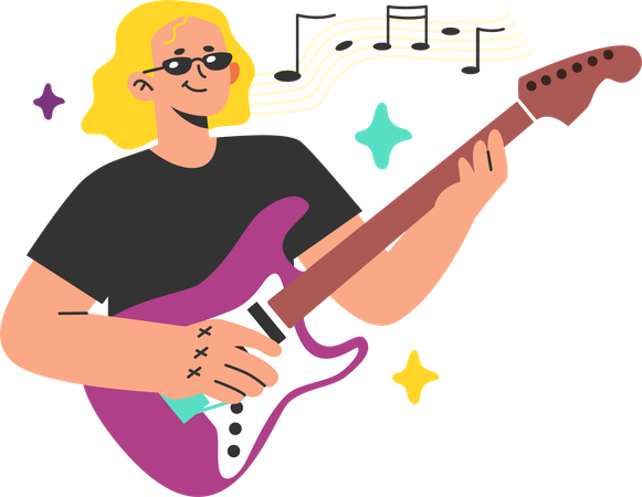 Man playing guitar  Illustration