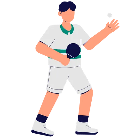 Man Playing Table Tennis  Illustration