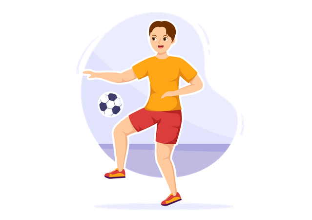 Man playing with football  일러스트레이션